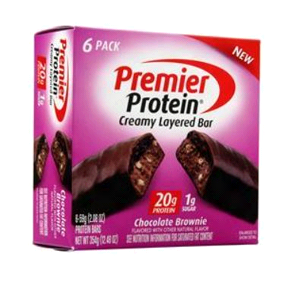 slide 1 of 1, Premier Protein Layered Bars, Chocolate Brownie, 6 ct