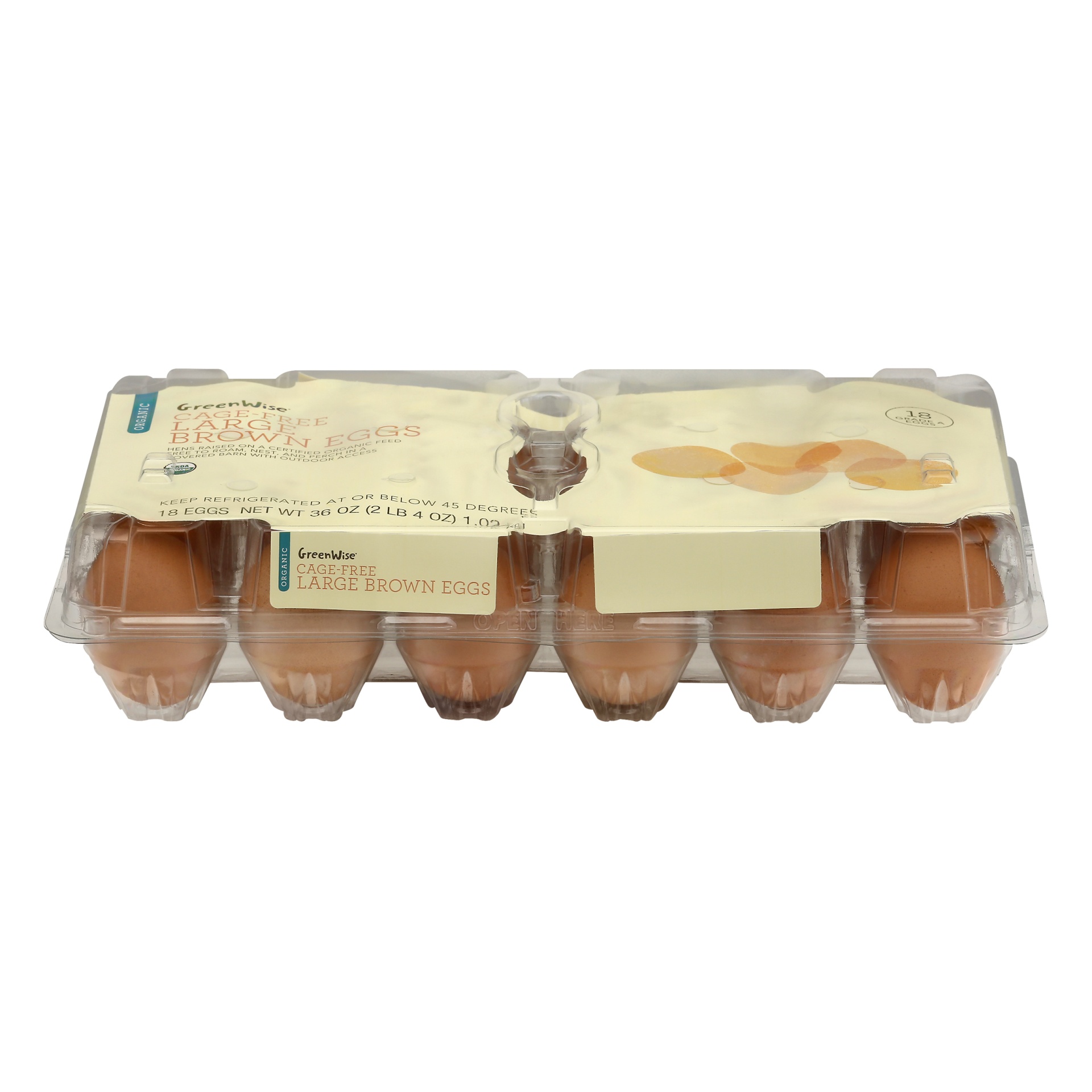 slide 1 of 1, GreenWise Organic Cage-Free Large Brown Eggs, 18 ct