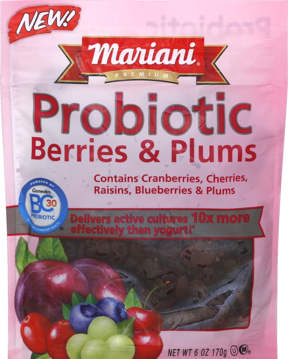 slide 3 of 3, Mariani Probiotic Berries & Plums, 6 oz