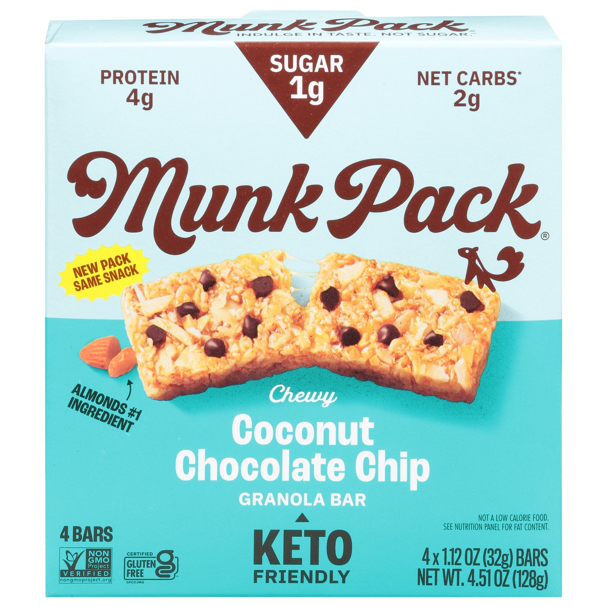 slide 8 of 13, Munk Pack Chewy Coconut Chocolate Chip Granola Bar 4 - 1.12 oz Bars, 4 ct