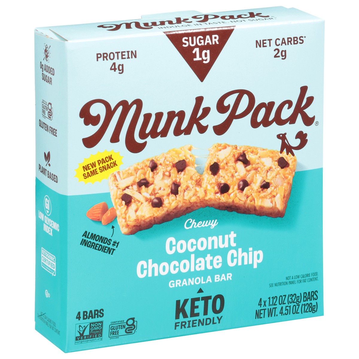 slide 2 of 13, Munk Pack Chewy Coconut Chocolate Chip Granola Bar 4 - 1.12 oz Bars, 4 ct