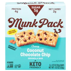 Munk Pack Chewy Coconut Chocolate Chip Granola Bar 4 - 1.12 oz Bars