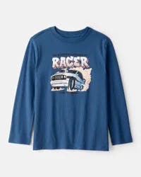 Oshkosh Boys Race Car Long-Sleeve Graphic Tee - Blue Blue S