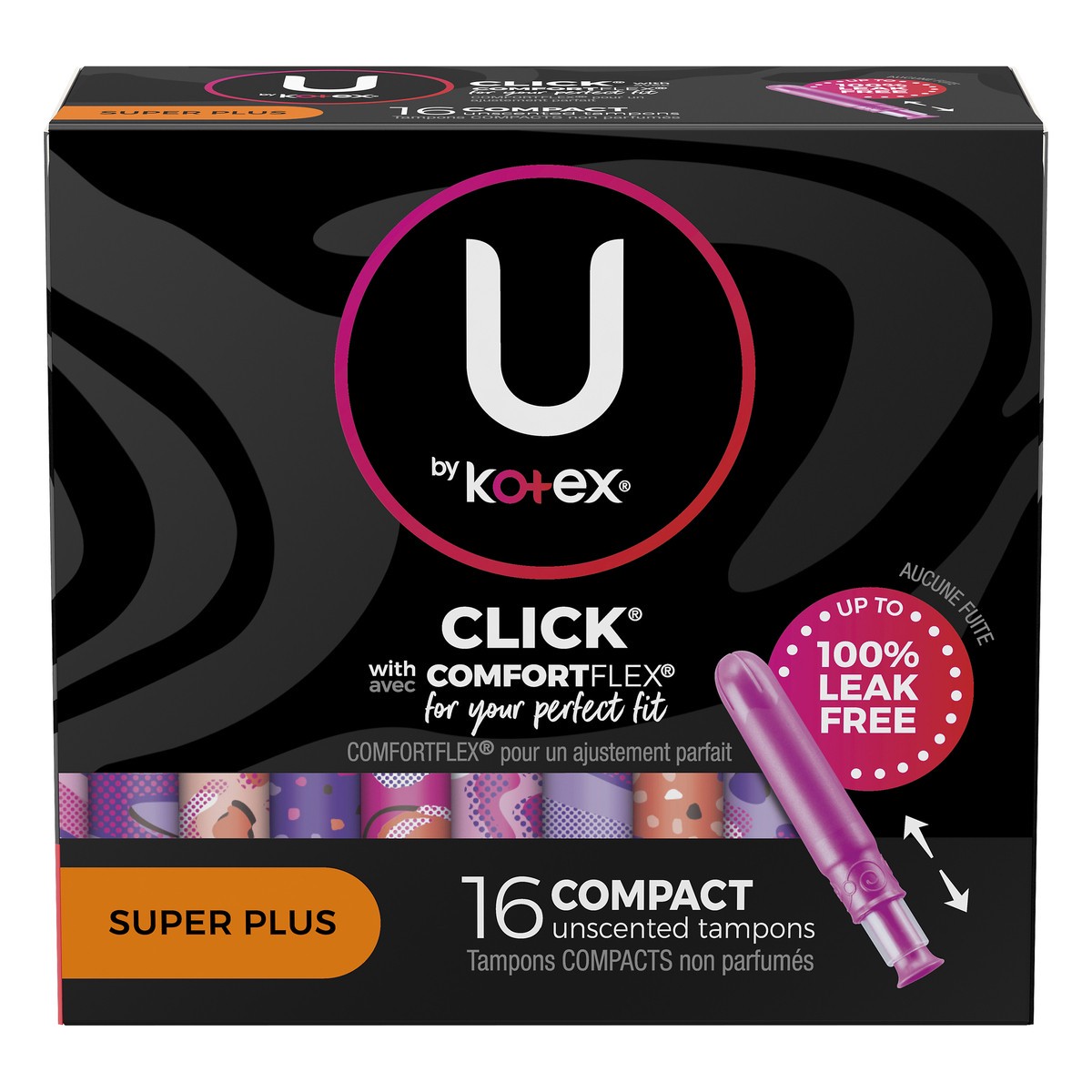 slide 1 of 9, U by Kotex Super Plus Click Compact Tampons, 16 ct