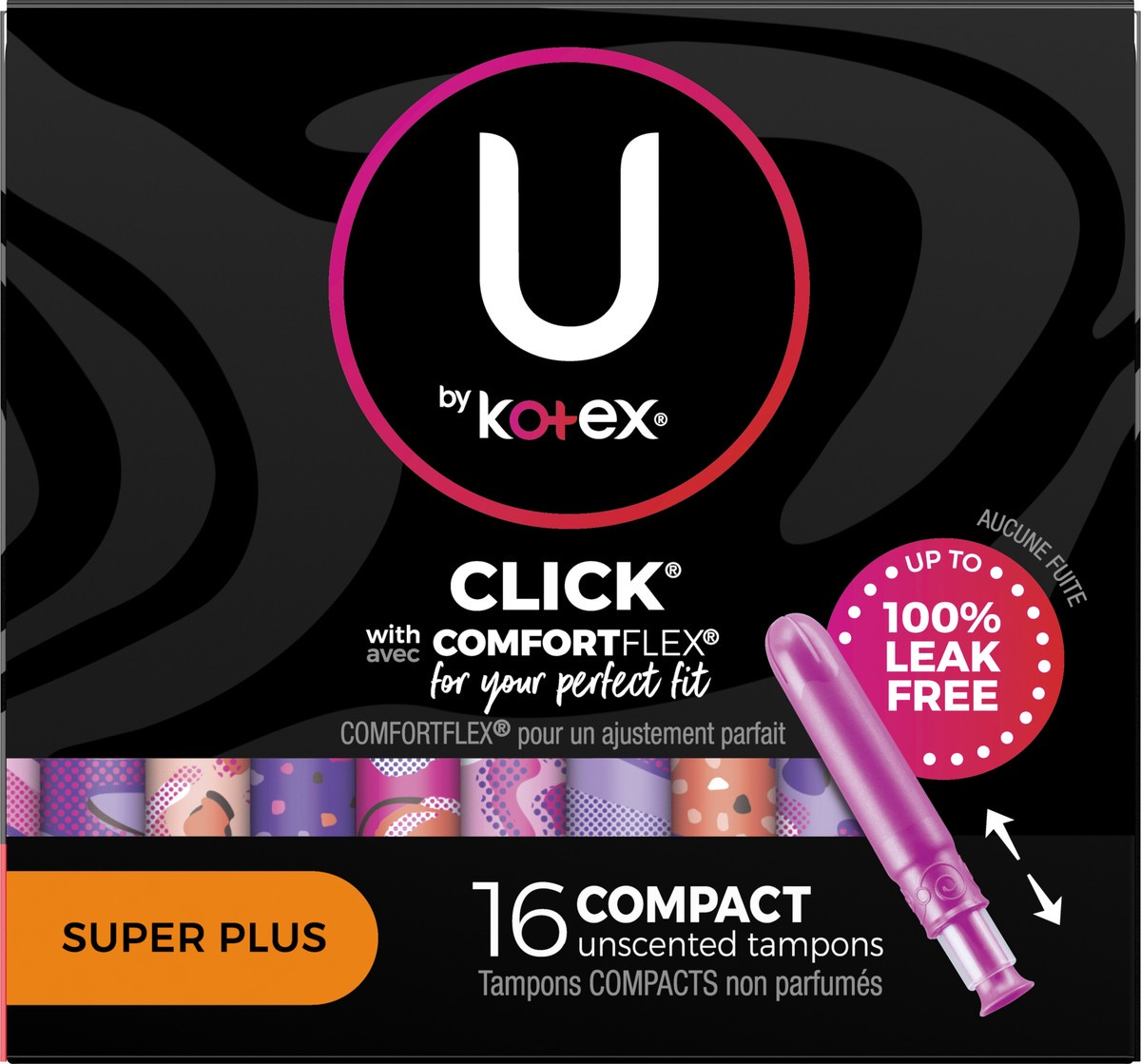 slide 3 of 9, U by Kotex Super Plus Click Compact Tampons, 16 ct
