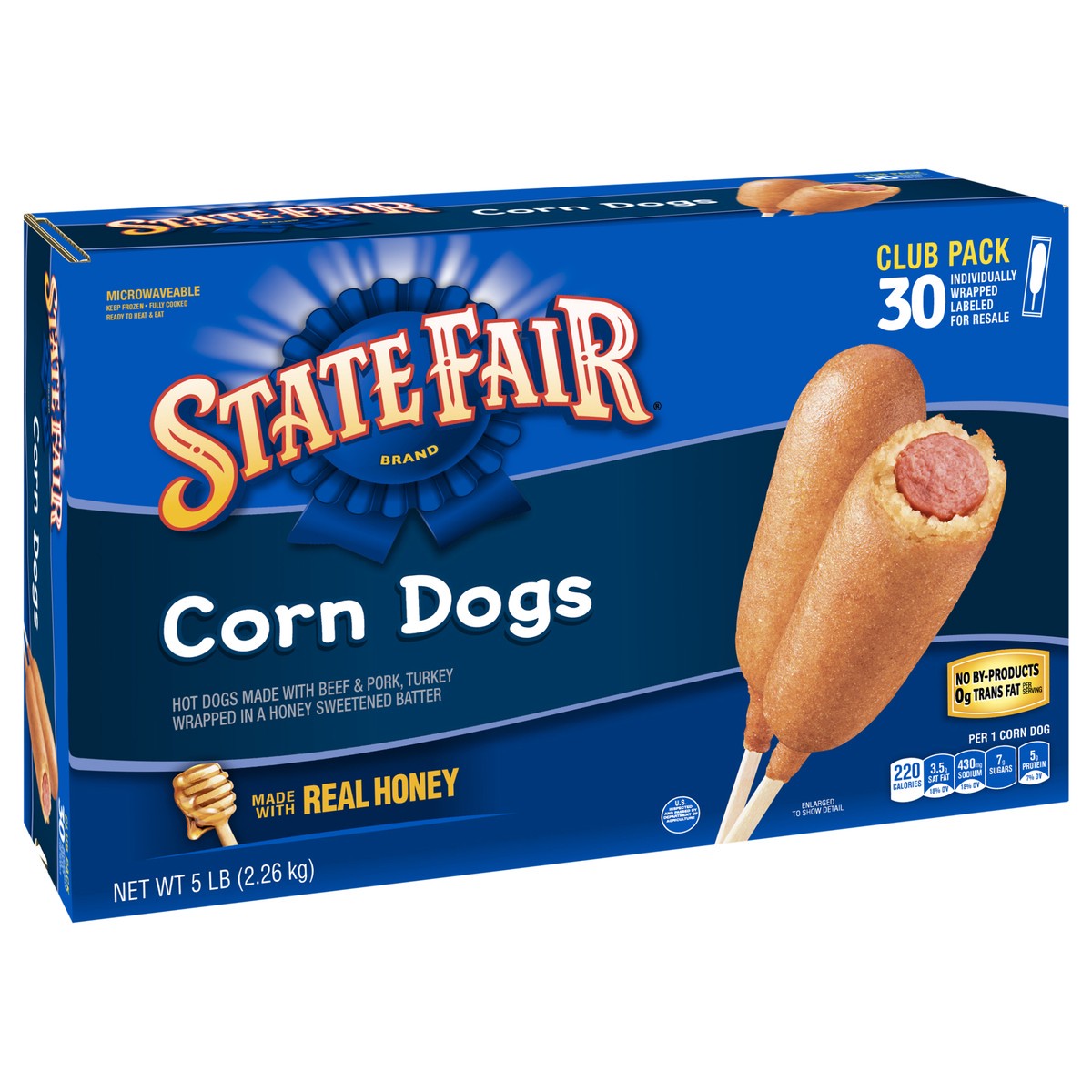 slide 8 of 13, State Fair Corn Dogs, 30 Count (Frozen), 2.27 kg