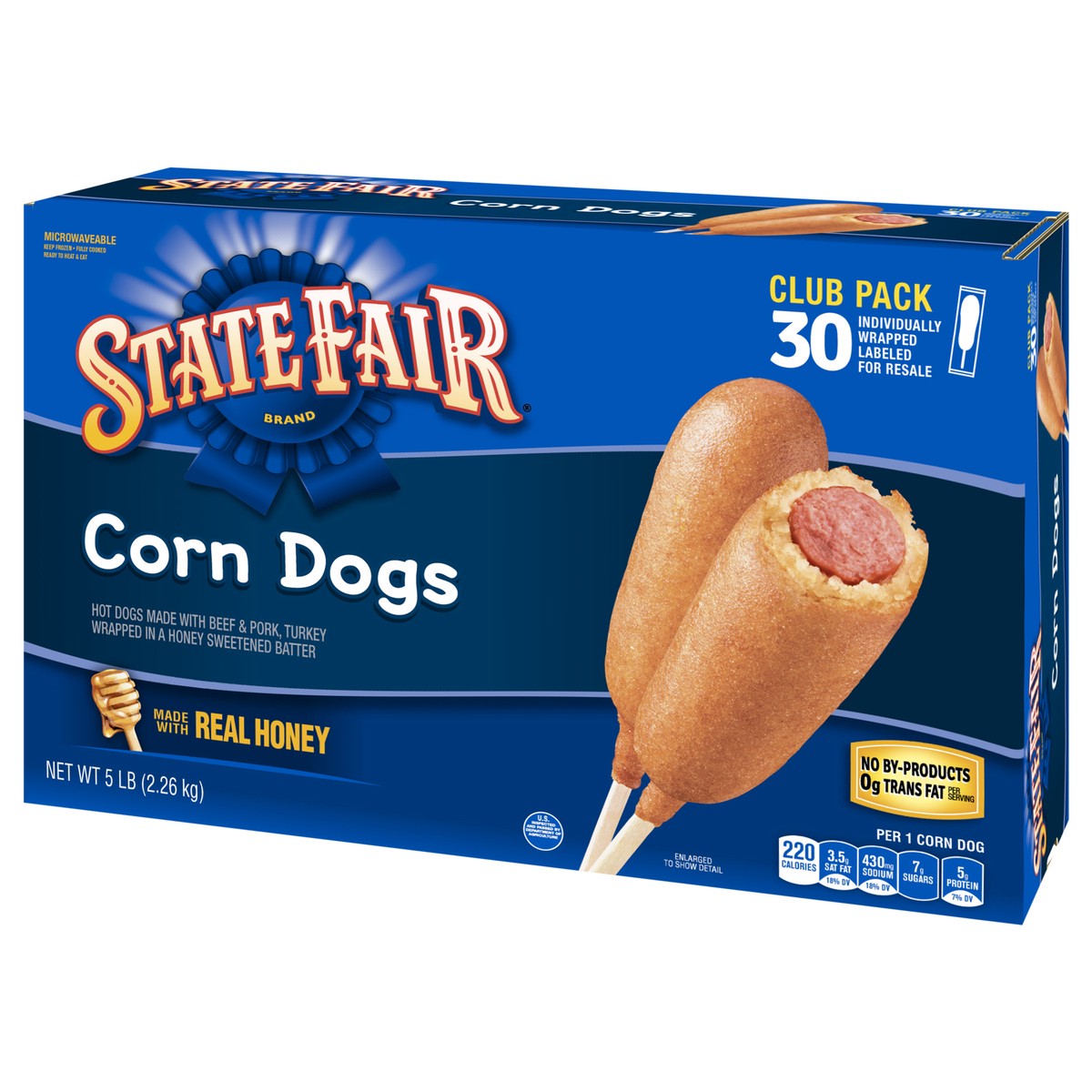 slide 9 of 13, State Fair Corn Dogs, 30 Count (Frozen), 2.27 kg