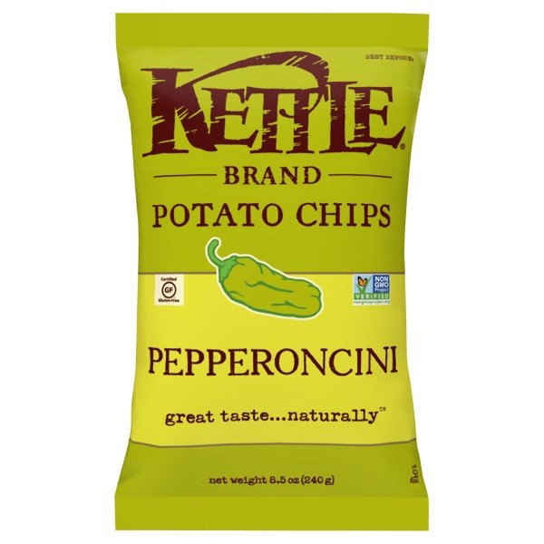 slide 1 of 5, Kettle Brand Potato Chips, Pepperoncini Kettle Chips, 8.5 Oz, 8.5 oz