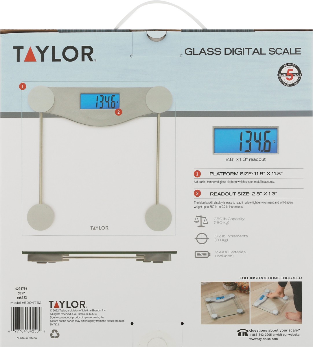 slide 3 of 12, Taylor Digital Scale, Glass, 1 ct