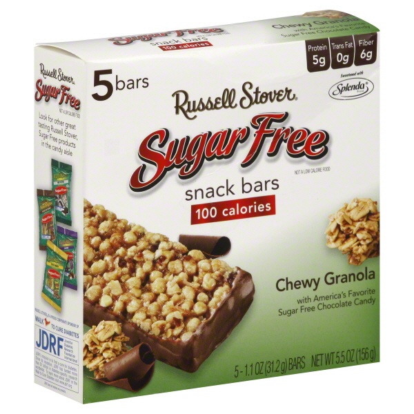 slide 1 of 1, Russell Stover Snack Bars Chewy Granola Sugar-Free, 5.5 oz