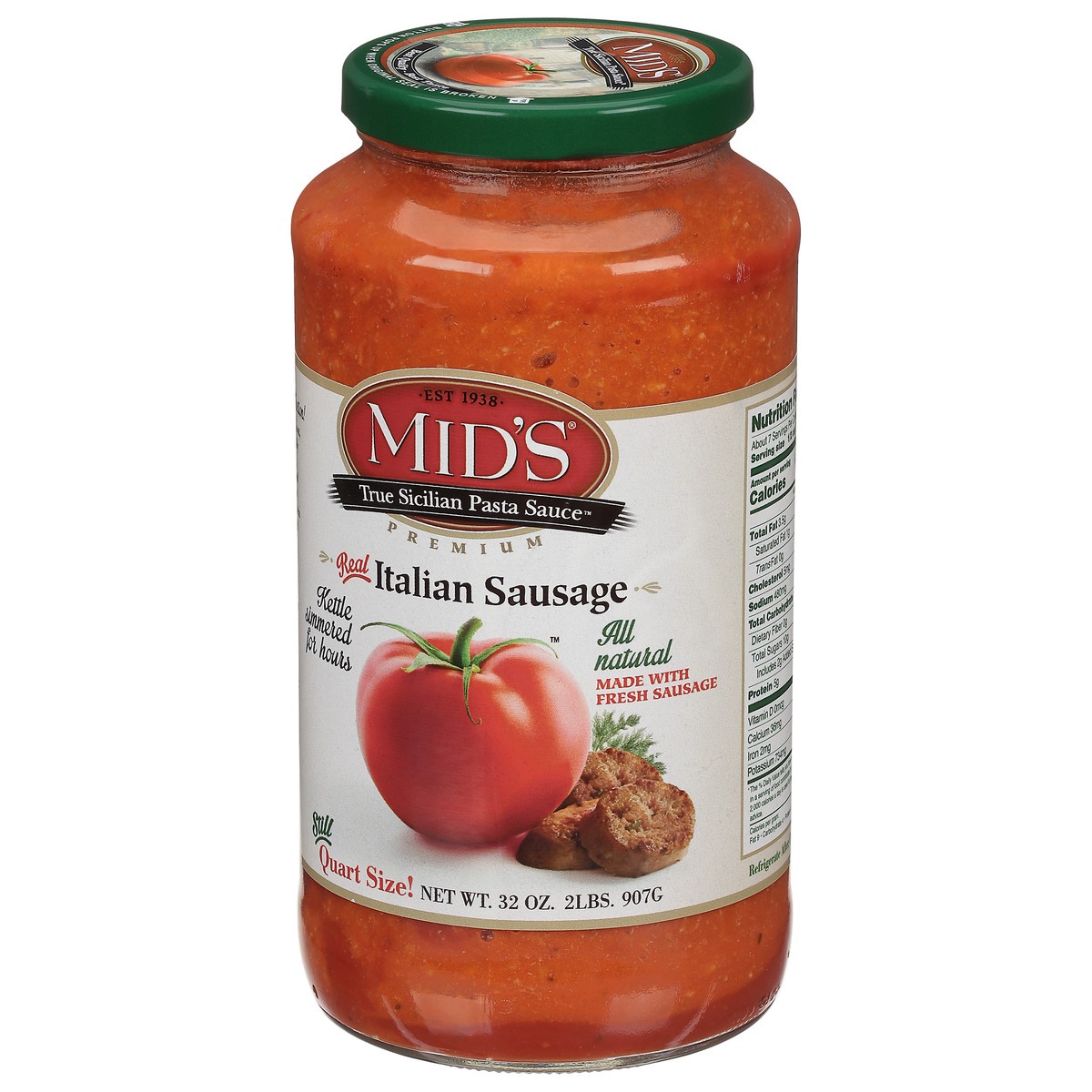 slide 4 of 12, Mid's Italian Sausage Pasta Sauce, 32 oz