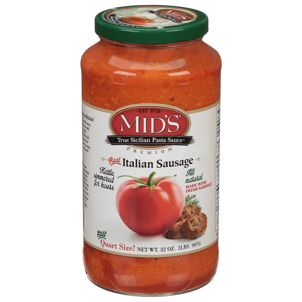 slide 1 of 12, Mid's Italian Sausage Pasta Sauce, 32 oz