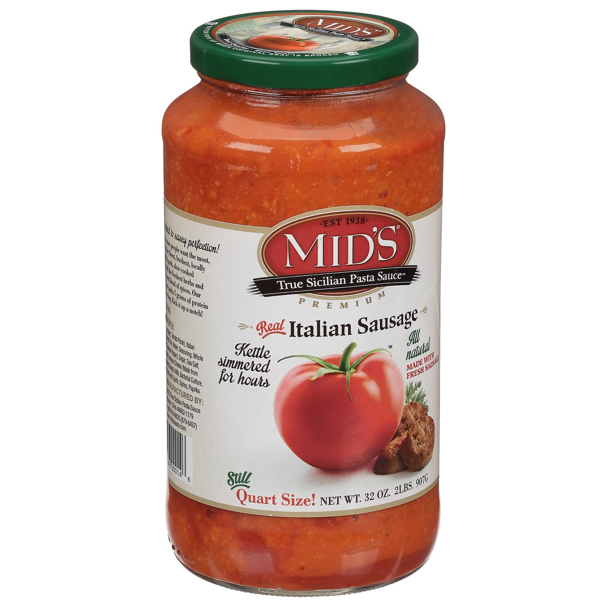 slide 9 of 12, Mid's Italian Sausage Pasta Sauce, 32 oz