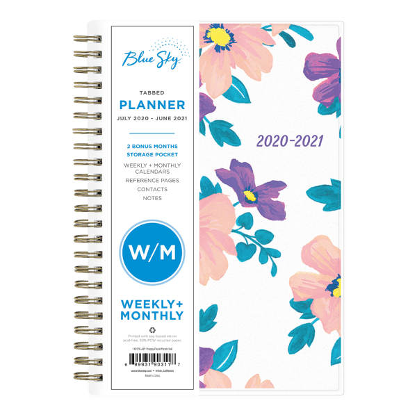 slide 1 of 4, Blue Sky Polypropylene Academic Weekly/Monthly Planner, 5'' X 8'', Multicolor, July 2020 To June 2021, 118176-A, 1 ct