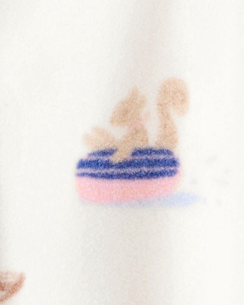 slide 2 of 3, Carter's Carters Baby Girl Animal Ski Print Loose Fit Long-Sleeve Sleep & Play Pajamas - Cream Cream 9M, 1 ct