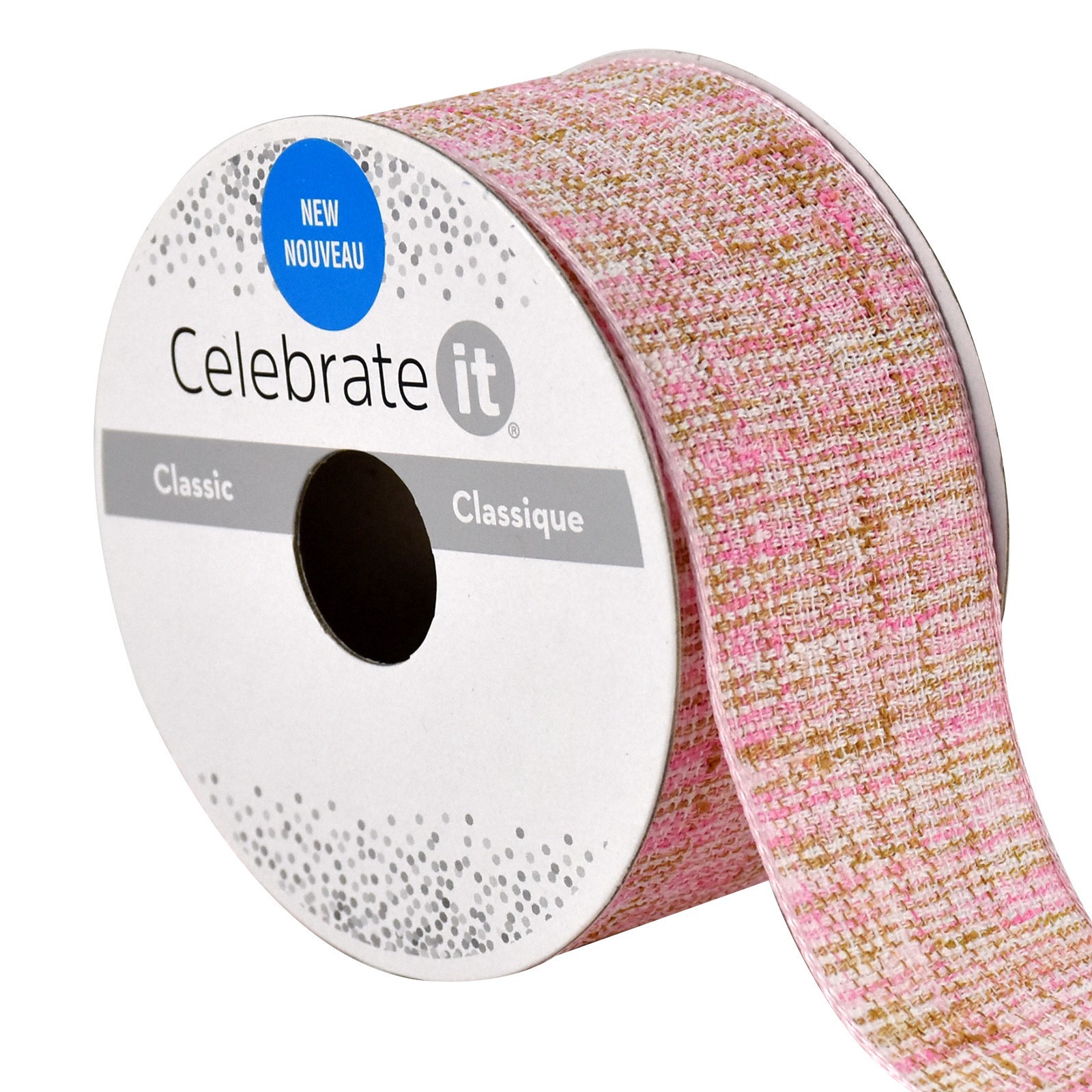 slide 3 of 4, 1.5" X 3yd. Faux Cotton Wired Ribbon By Celebrate It, 1.5 in x 3 yd