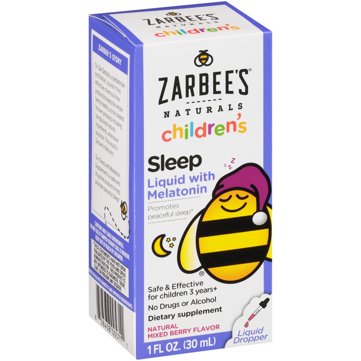 slide 2 of 4, Zarbee's Naturals Kid's Sleep Liquid with Melatonin, Drug-Free & Non-Habit Forming-Natural Berry -1 fl oz, 1 fl oz