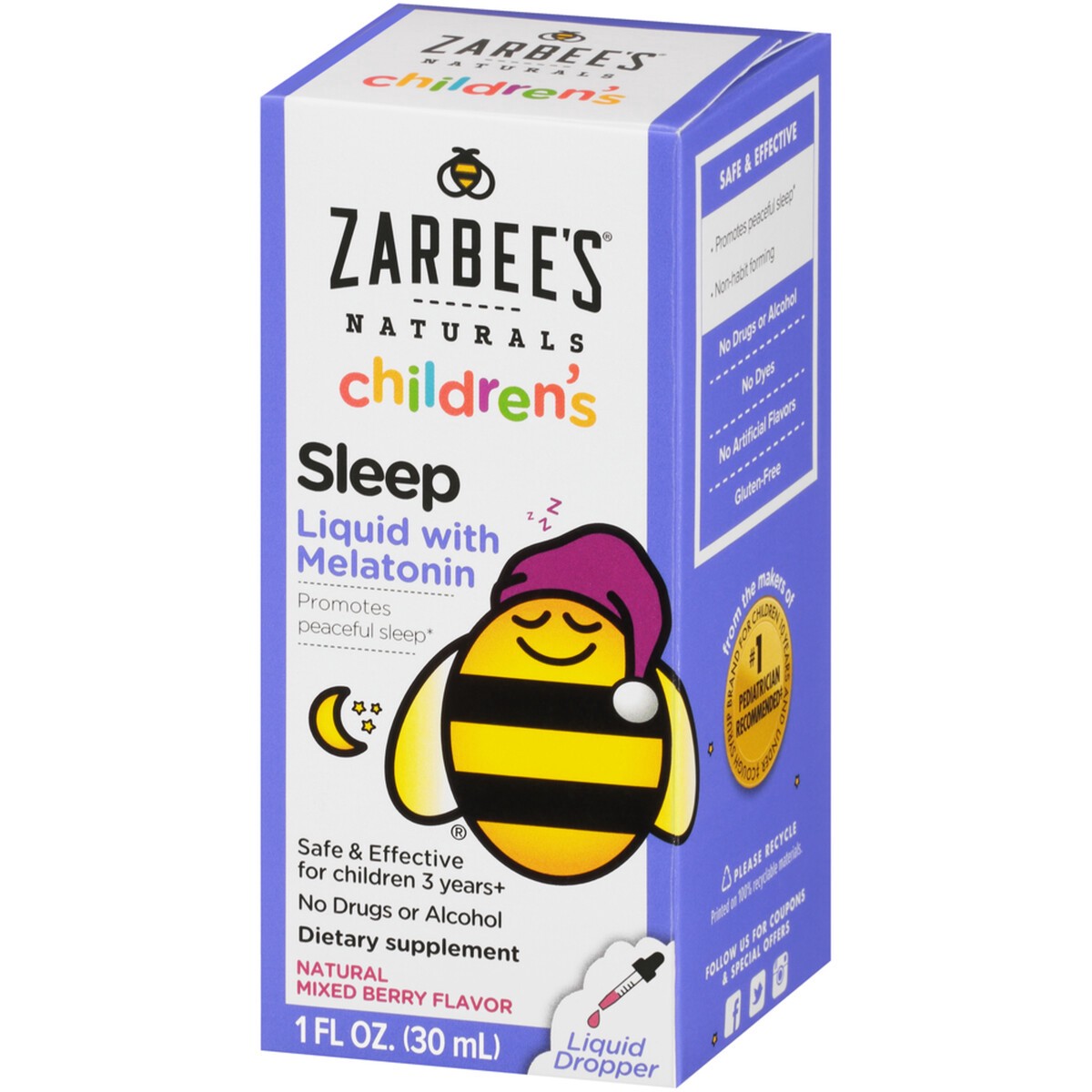 slide 3 of 4, Zarbee's Naturals Kid's Sleep Liquid with Melatonin, Drug-Free & Non-Habit Forming-Natural Berry -1 fl oz, 1 fl oz