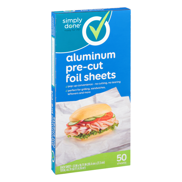 Simply Done Aluminum PreCut Foil Sheets 50 ct Shipt