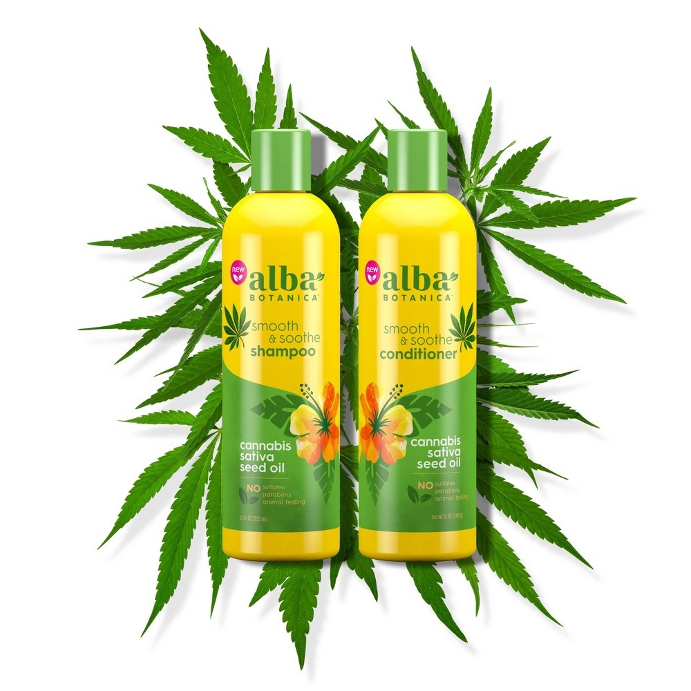 slide 2 of 3, Alba Botanica Cannabis Sativa Seed Oil Shampoo, 12 oz