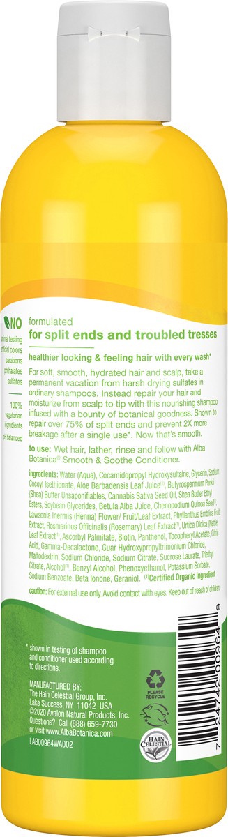 slide 4 of 7, Alba Botanica Hemp Seed Oil Smooth & Soothe Shampoo 12 fl. oz. Bottle, 12 fl oz