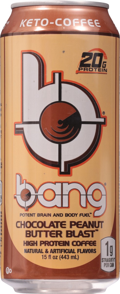 slide 6 of 9, Bang High Protein Chocolate Peanut Butter Blast Coffee 15 fl oz, 15 fl oz