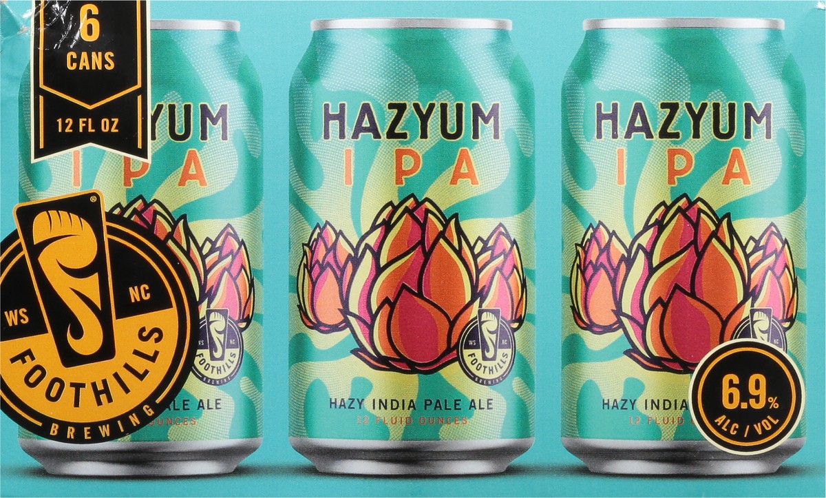 slide 3 of 9, Foothills Brewing IPA Hazyum Beer 6 - 12 fl oz Cans, 6 ct