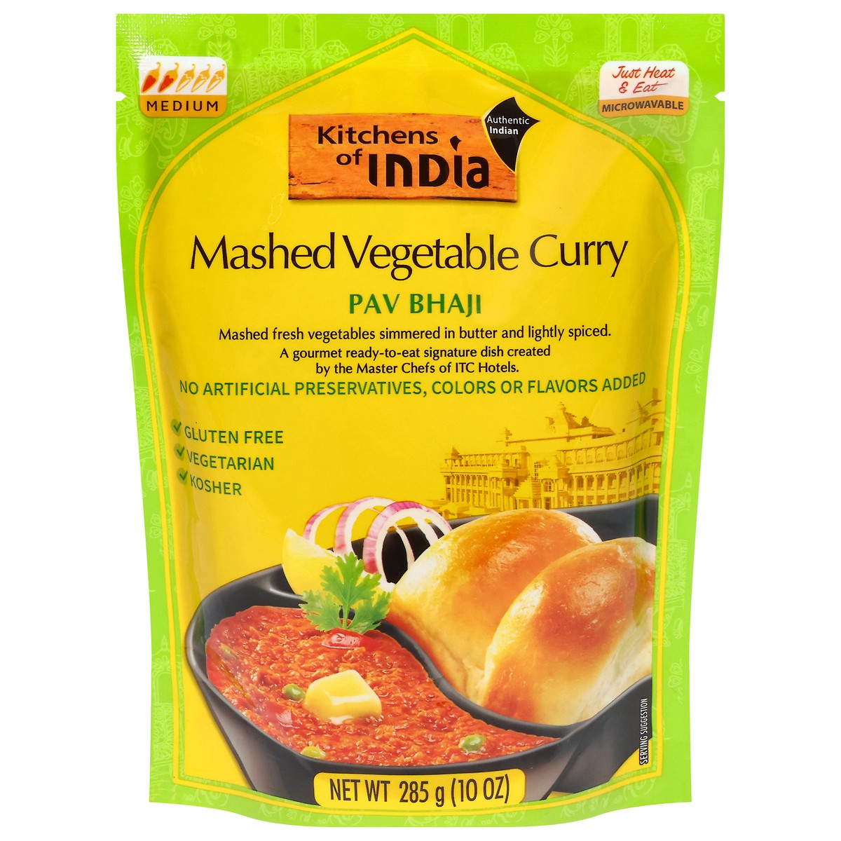 slide 1 of 2, Kitchens of India Mashed Vegetable Curry Medium Pav Bhaji 10 oz, 10 oz