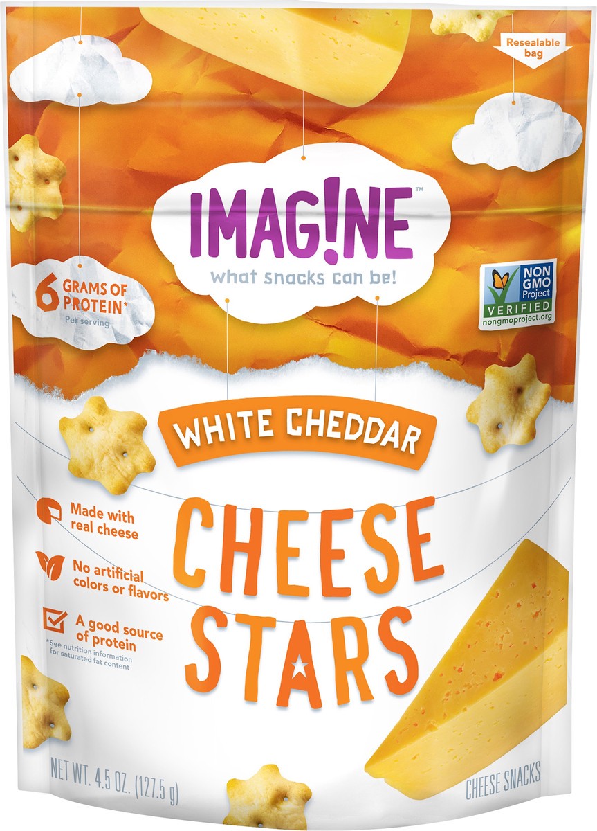 slide 3 of 5, Imag!ne Cheese Stars Cheese Snacks White Cheddar 4.5 Oz, 4.5 oz