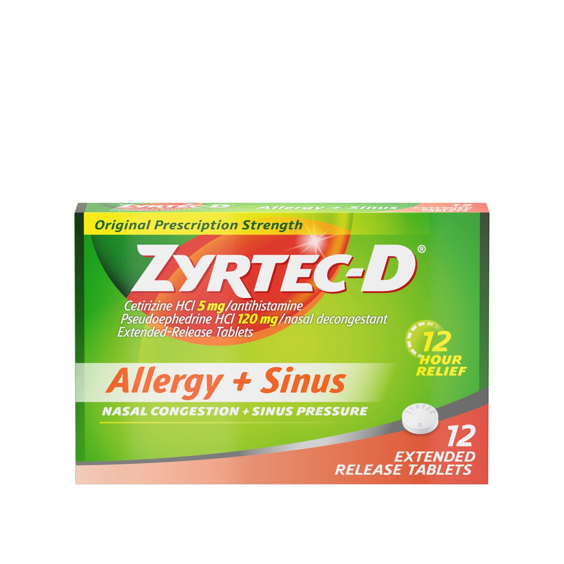 slide 1 of 6, Zyrtec-D Tablets, 12 Count, 