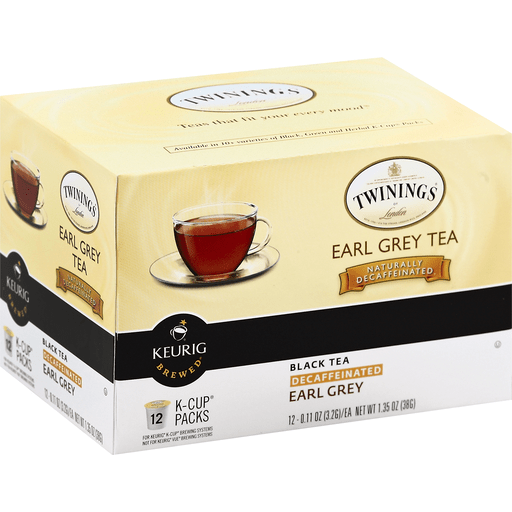 slide 1 of 1, Twinings Of London Naturally Decaffeinated Earl Grey Tea K-Cup Pods, 1.34 oz