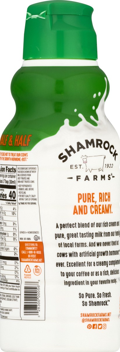 slide 5 of 9, Shamrock Farms Half and Half 1 qt, 