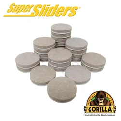 Super Sliders with Gorilla Glue 1 1/2 inch Beige Round Felt Pads - 24 Pack