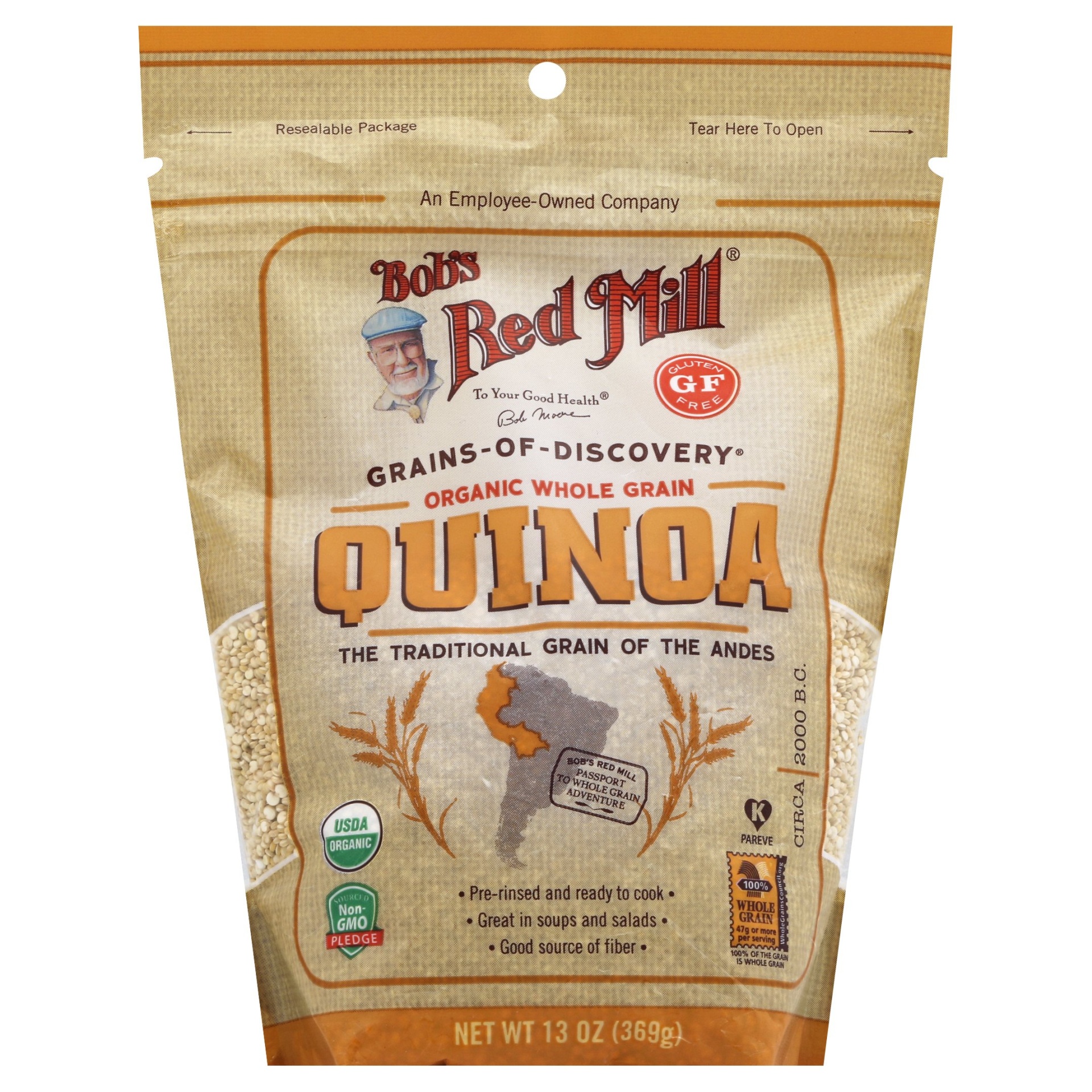 slide 1 of 1, Bob's Red Mill Organic Whole Grain Quinoa, 13 oz