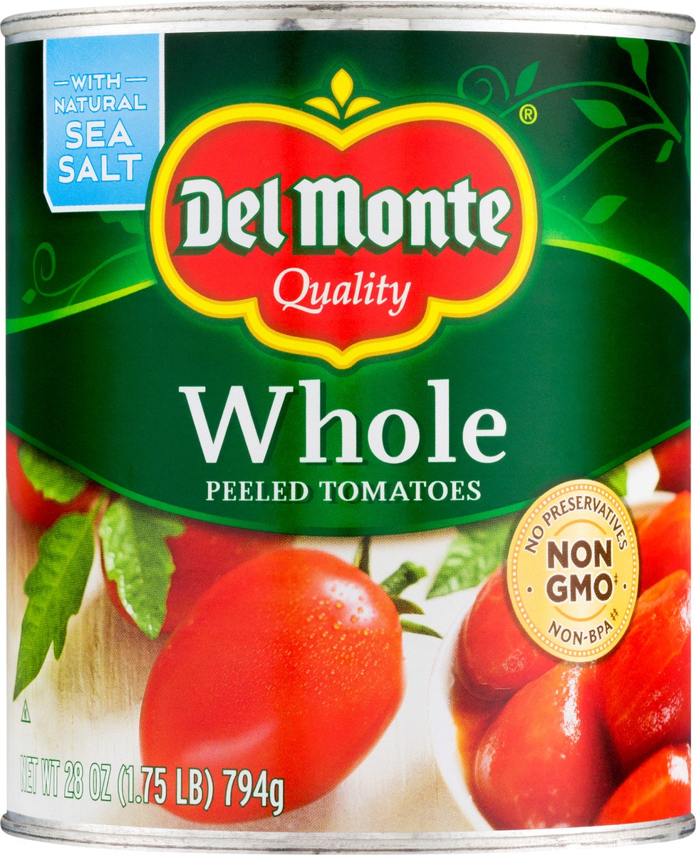 slide 10 of 12, Del Monte Whole Peeled Tomatoes 28 oz, 28 oz