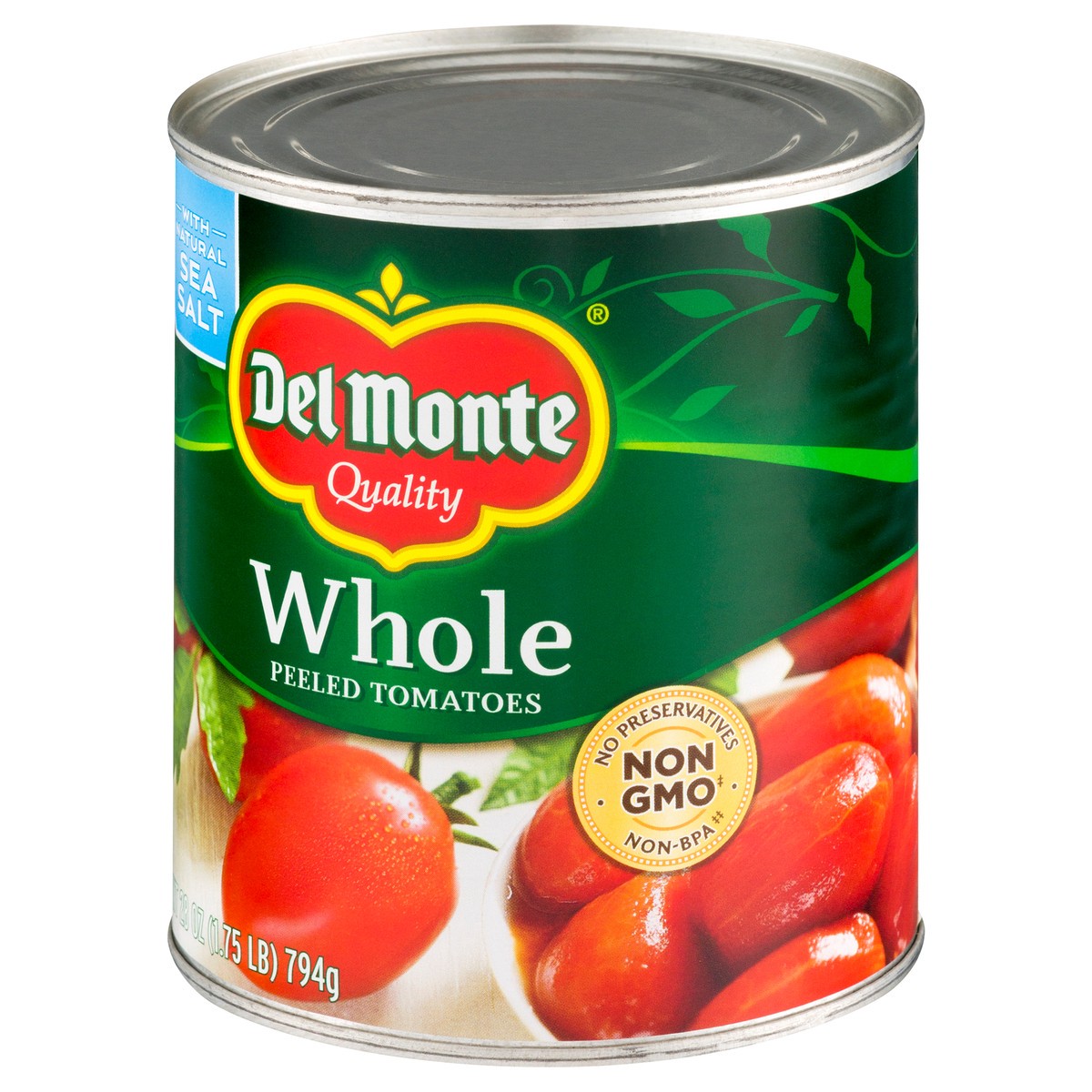 slide 6 of 12, Del Monte Whole Peeled Tomatoes 28 oz, 28 oz