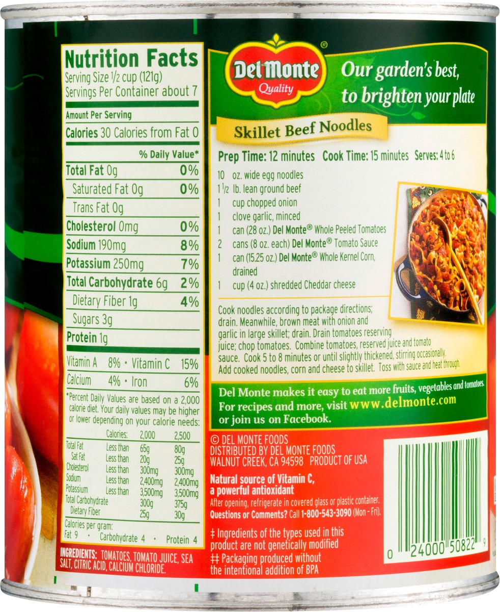 slide 8 of 12, Del Monte Whole Peeled Tomatoes 28 oz, 28 oz