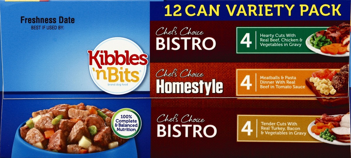 slide 3 of 6, Kibbles 'n Bits Dog Food, 12 Can Variety Pack, 12 ct