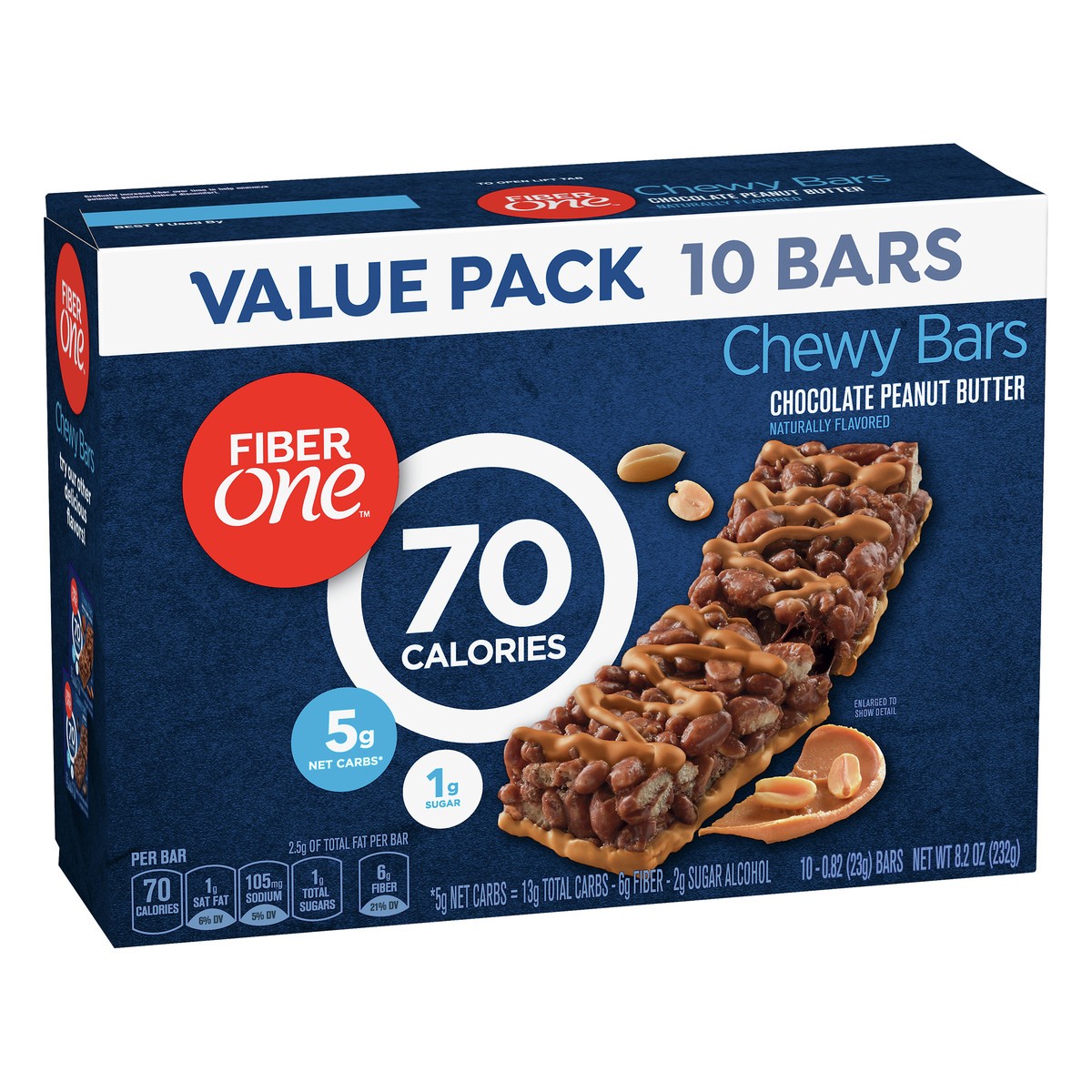 slide 2 of 9, Fiber One Value Pack Chocolate Peanut Butter Chewy Bars 10 ea, 10 ct