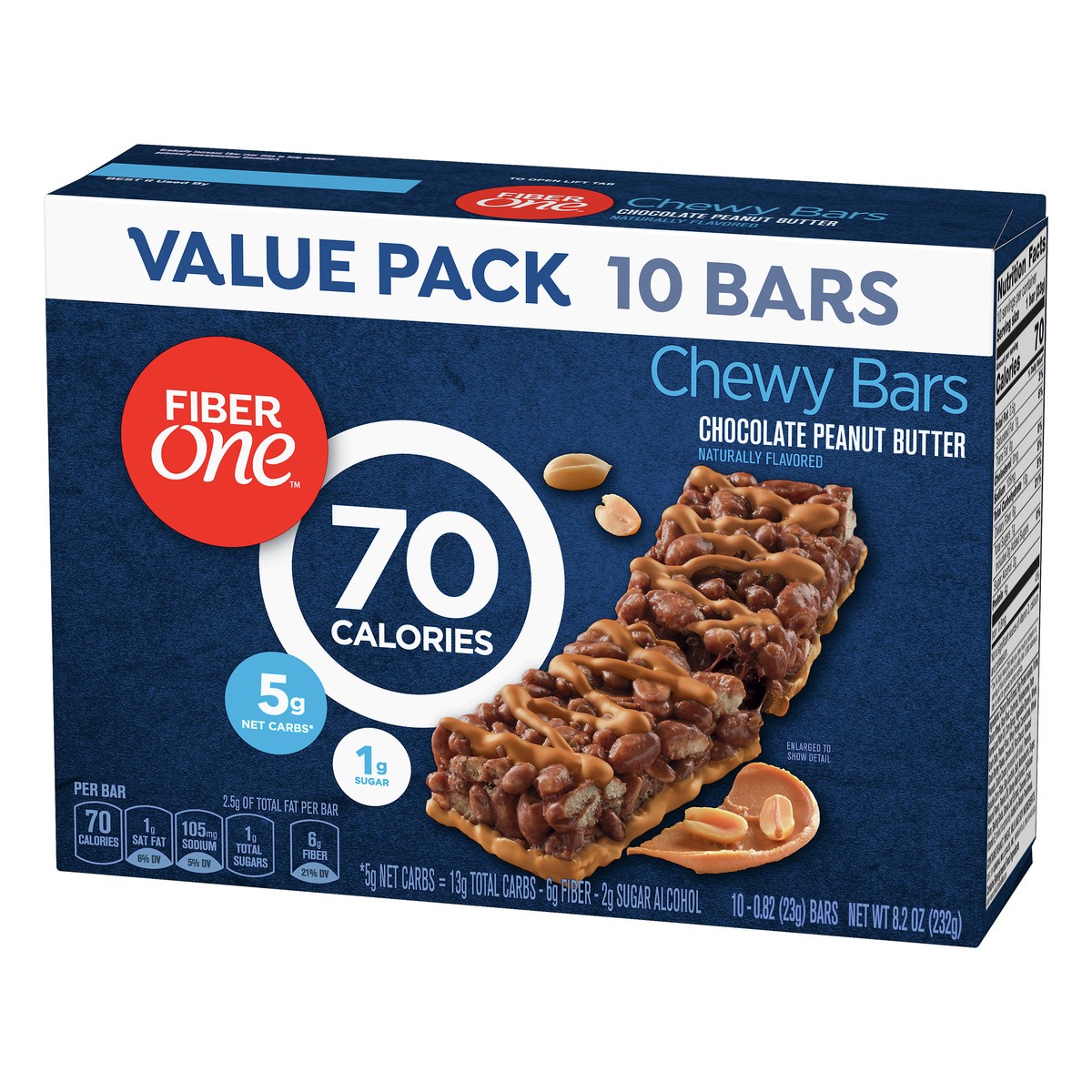 slide 3 of 9, Fiber One Value Pack Chocolate Peanut Butter Chewy Bars 10 ea, 10 ct