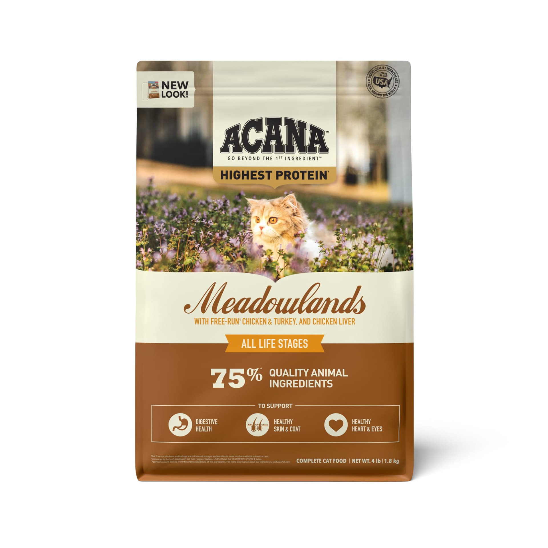 slide 1 of 5, ACANA Meadowlands Cat 4LB, 4 lb