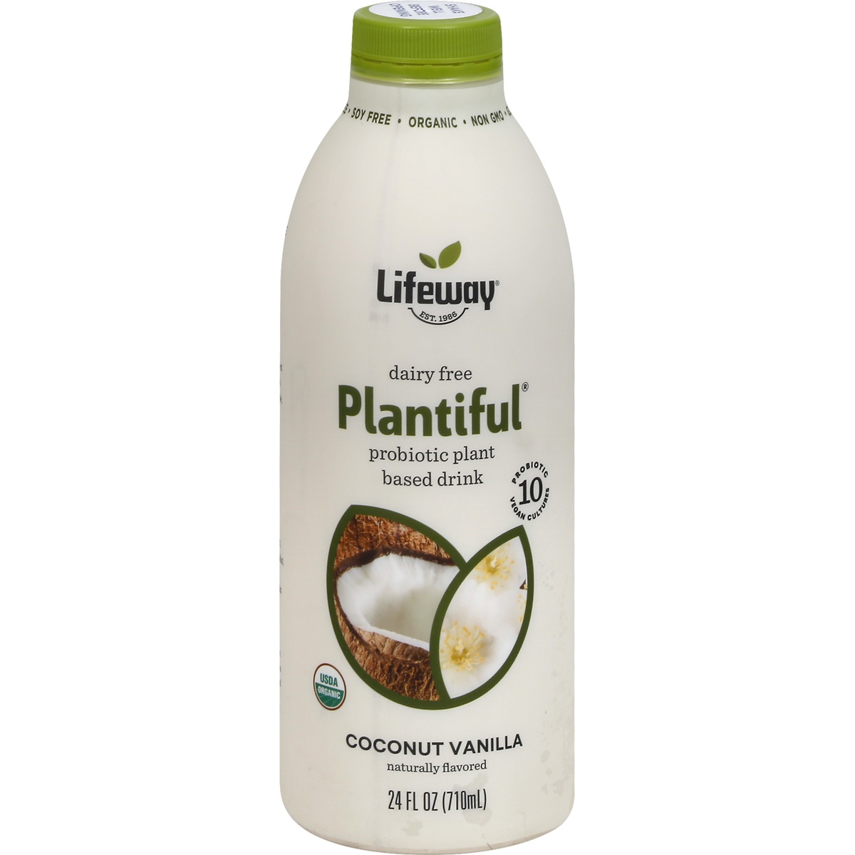 slide 1 of 1, Lifeway Organic Dairy Free Plantiful Coconut Vanilla, 24 oz