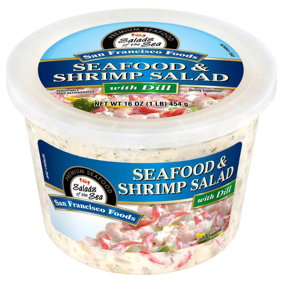 slide 1 of 13, Salads of the Sea San Francisco Foods Seafood & Shrimp Salad 16oz, 16 oz