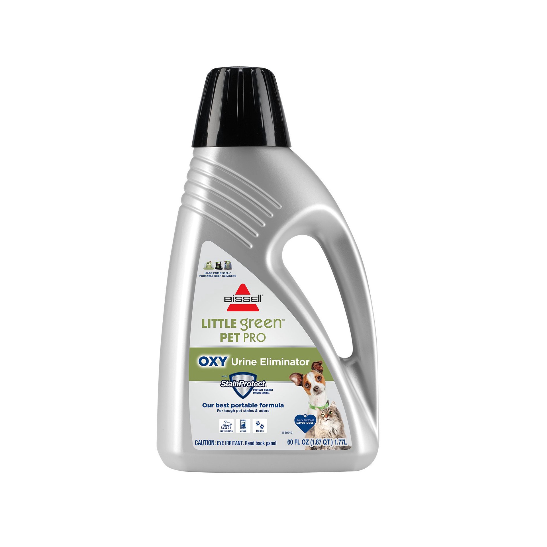 slide 1 of 1, BISSELL Little Green Spot & Stain Formula for Portable Carpet Cleaners, 60 fl oz