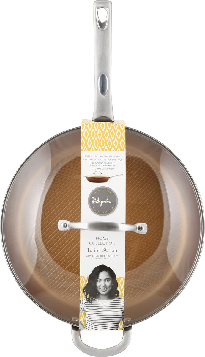 slide 1 of 10, Ayesha Home Collection 12 Inch Covered Deep Skillet 1 ea, 1 ct