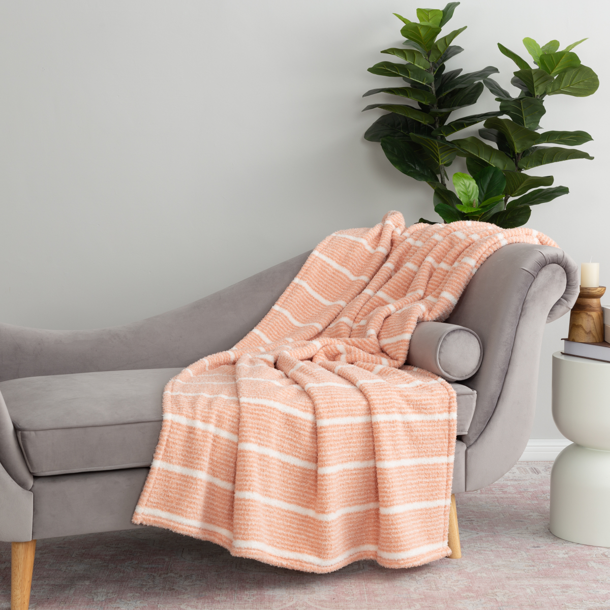 slide 4 of 4, BERKSHIRE BLANKET Berkshire Printed Retro Comfort Plush Throw Coral, 50 in x 70 in, 50 x 70 