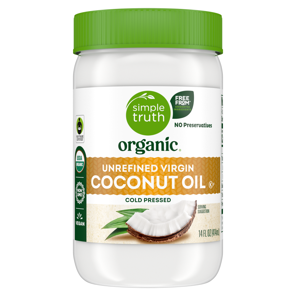 slide 1 of 4, Simple Truth Organic Unrefined Virgin Coconut Oil, 14 fl oz
