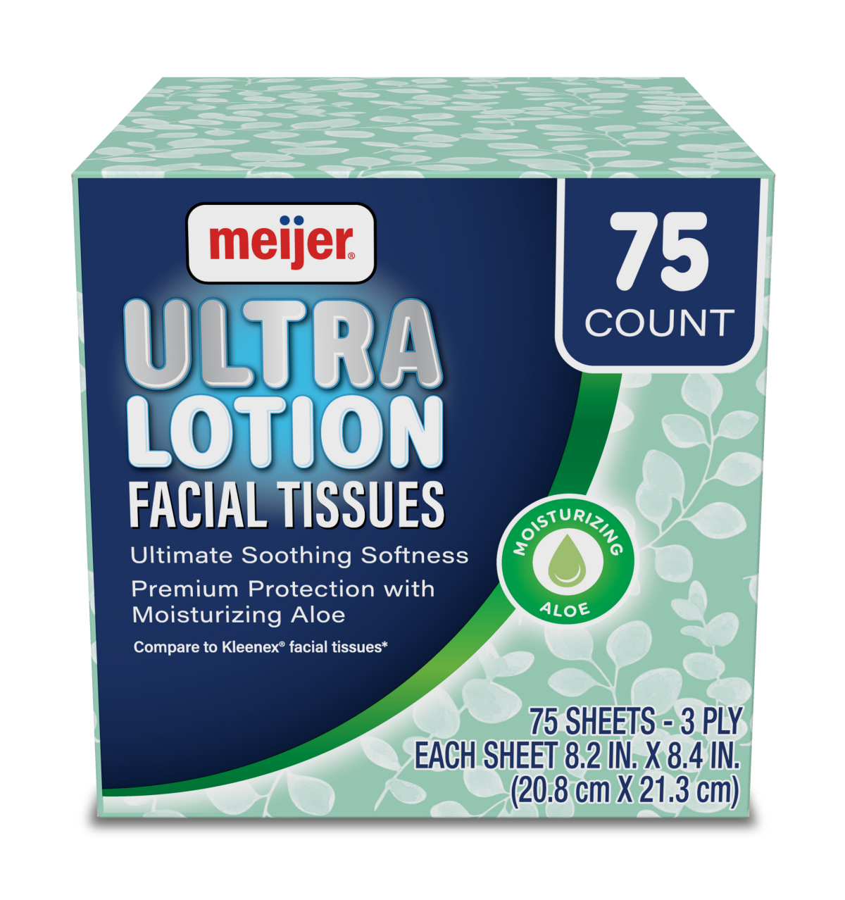 slide 1 of 7, Meijer 3ply Facial Tissue w/ Lotion, 75 ct