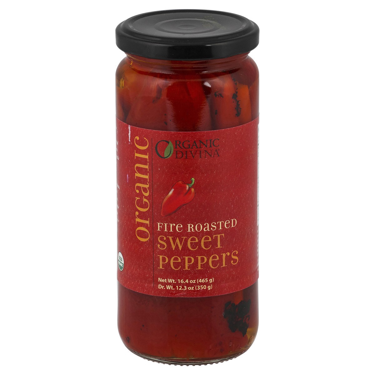 slide 1 of 9, Divina Organic Roasted Red Peppers, 12.3 oz