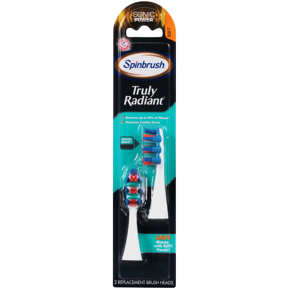 slide 1 of 3, ARM & HAMMER Spinbrush Truly Radiant Sonic Replacement Heads, 2 ct